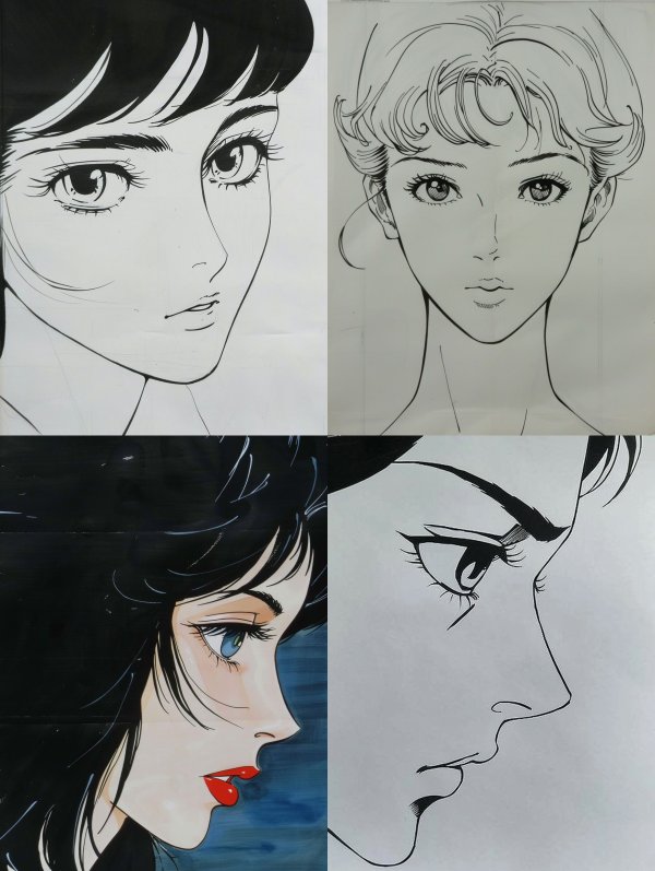 Elegant Vintage Anime Portraits