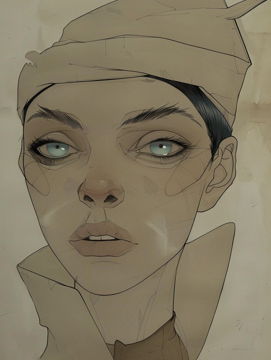Sepia Toned Military Sketch