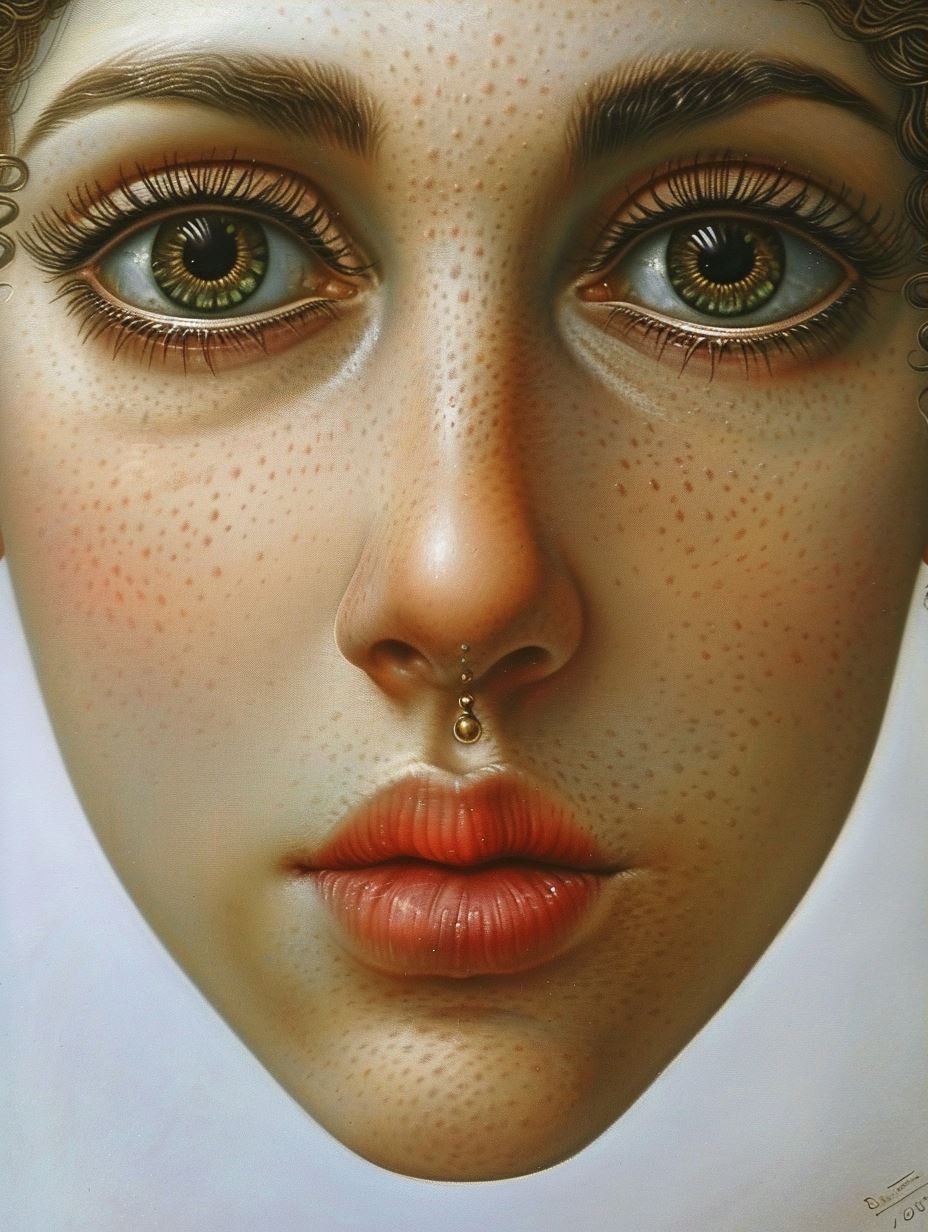 Ethereal Gaze of Freckled Innocence - Image 3