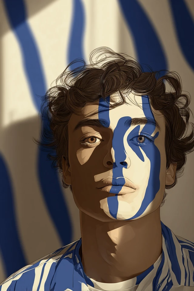 Azure Shadow Portrait - Image 1
