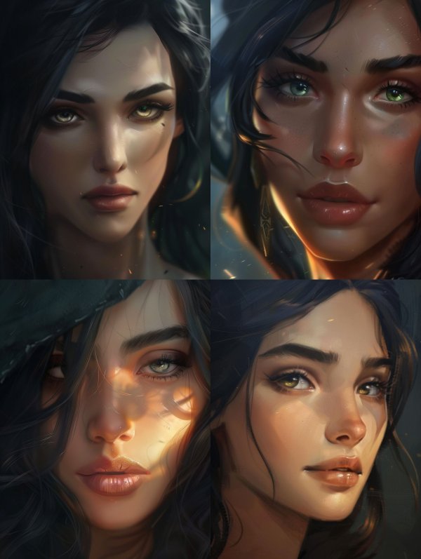 Ethereal Gazes: A Study in Digital Beauty
