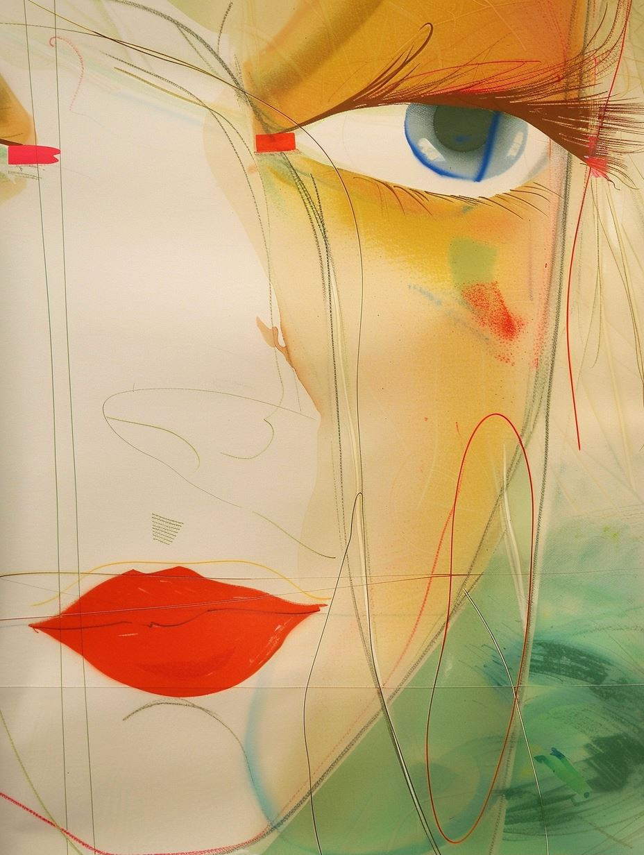 Abstract Fragmented Feminine Gaze
