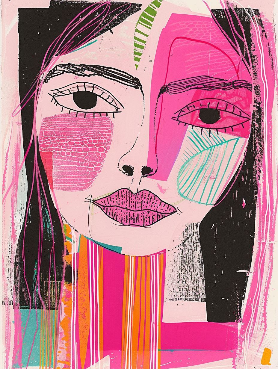 Neon Visions: A Study in Pink Portraits - Image 1