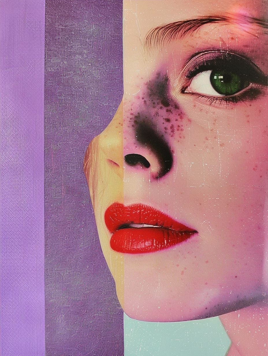Violet Dreams Mixed Media Collage - Image 4