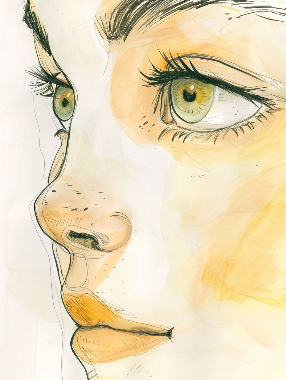 Golden Watercolor Gaze - Image 3