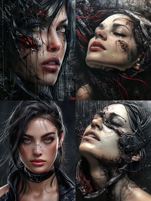 Dark Cinematic Cybernetic Portraiture