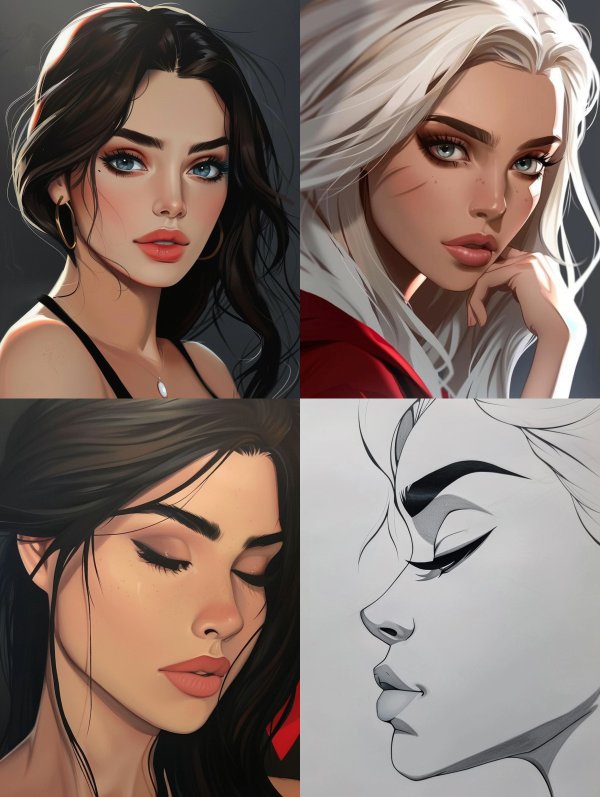 Digital Art Evolution of Female Portraits