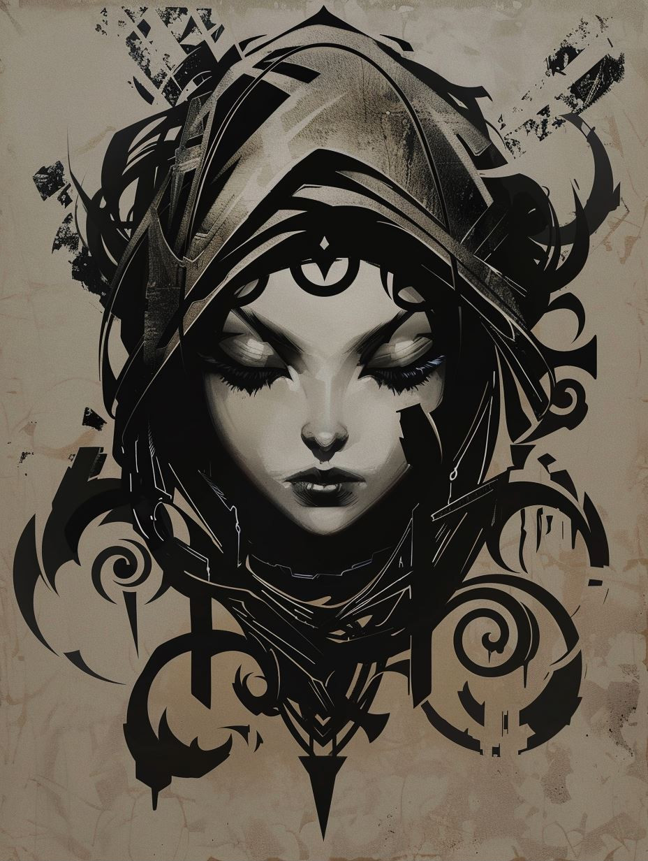 Dark Gothic Ornamental Portrait - Image 2