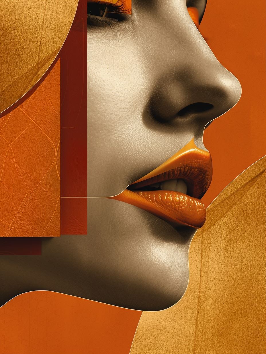 Amber Geometric Portrait Study