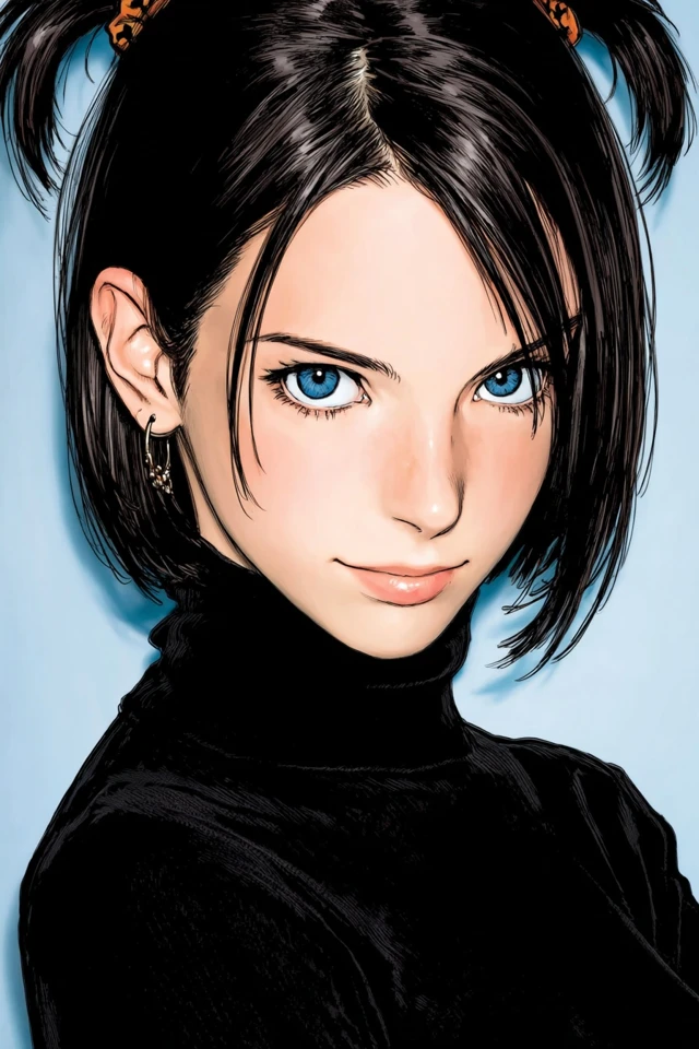 Azure Gaze Anime Elegance - Image 1