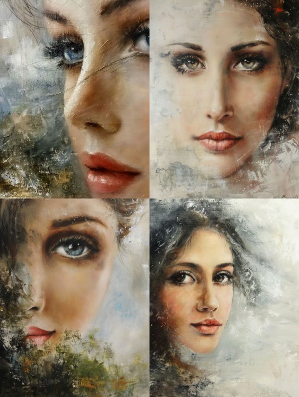 Ethereal Gazes in Oil