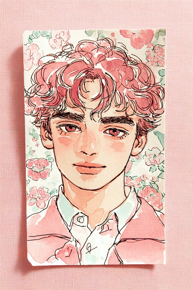 Blushing Pastel Portrait - Image 1