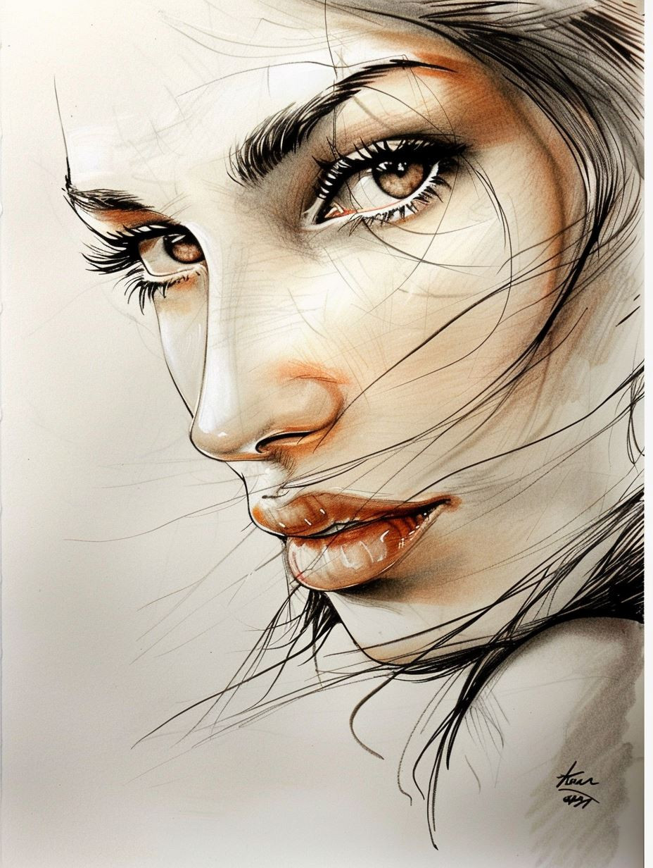 Ethereal Gazes: A Study in Digital Portraiture - Image 4