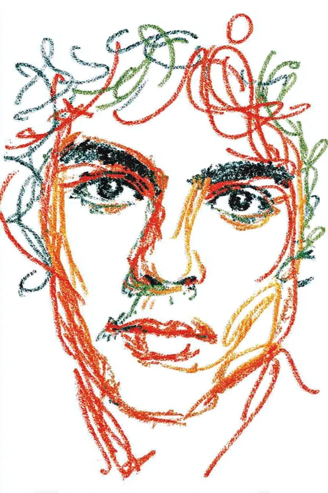 Vibrant Scribble Portrait - Image 1