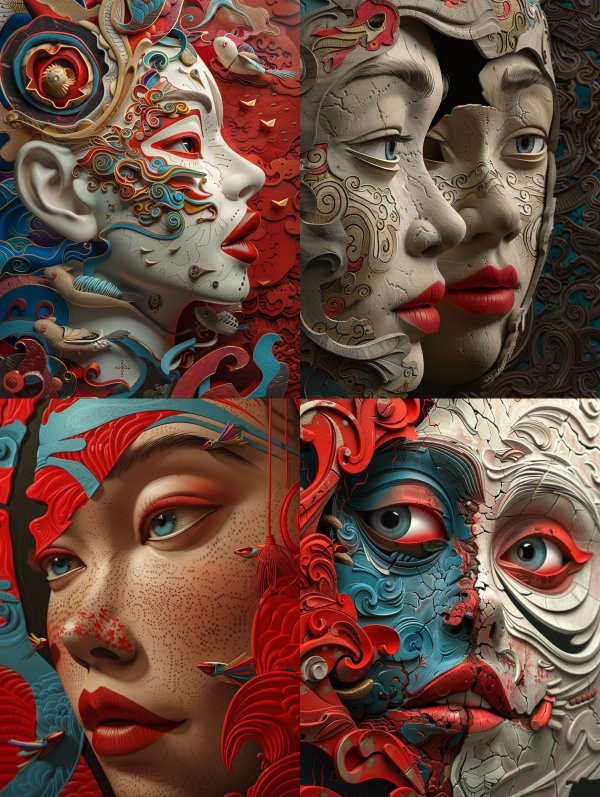 Ornate Surrealist Porcelain Dream