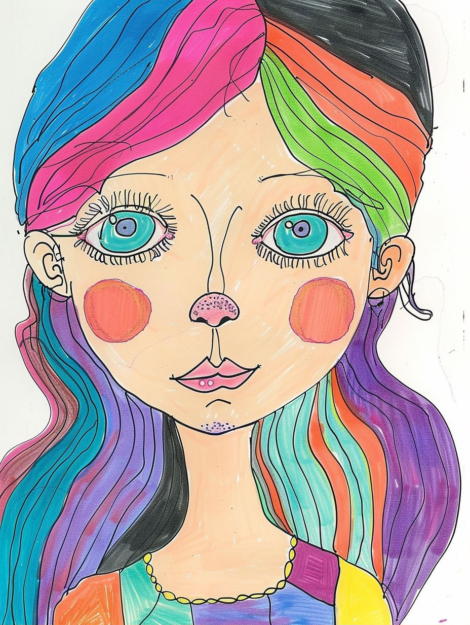 Whimsical Pastel Portrait Studies - Image 1