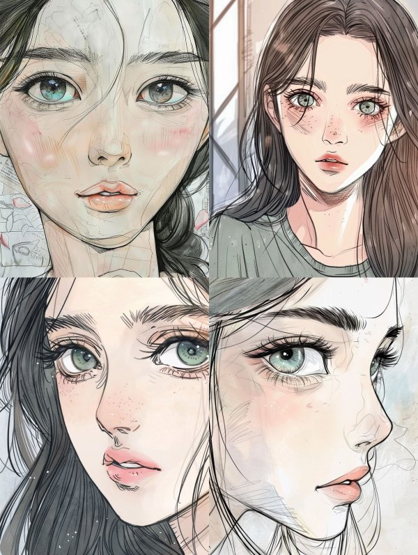 Ethereal Gazes: Digital Portrait Studies