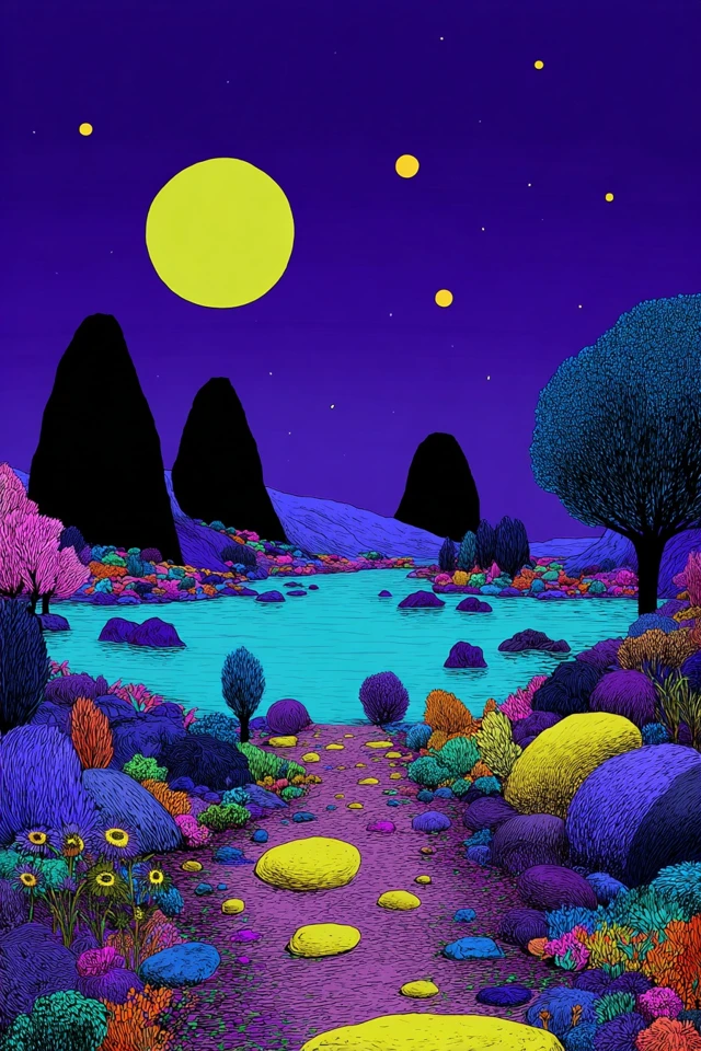 Neon Dreams: A Surrealist Digital Collage - Image 2