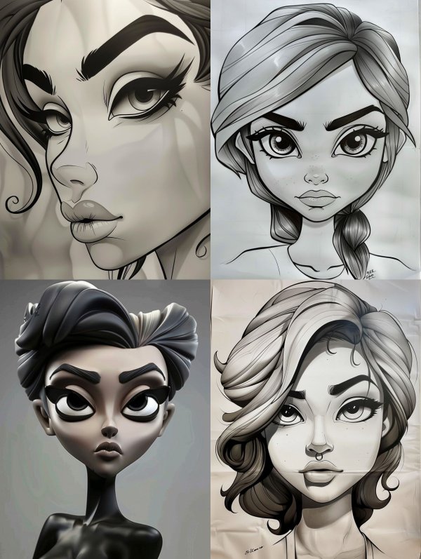 Stylized Monochrome Portrait Art