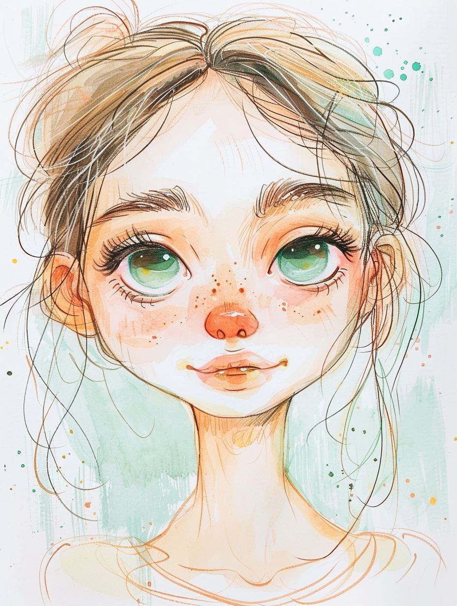 Whimsical Watercolor Portraits of Ethereal Girls - Image 2