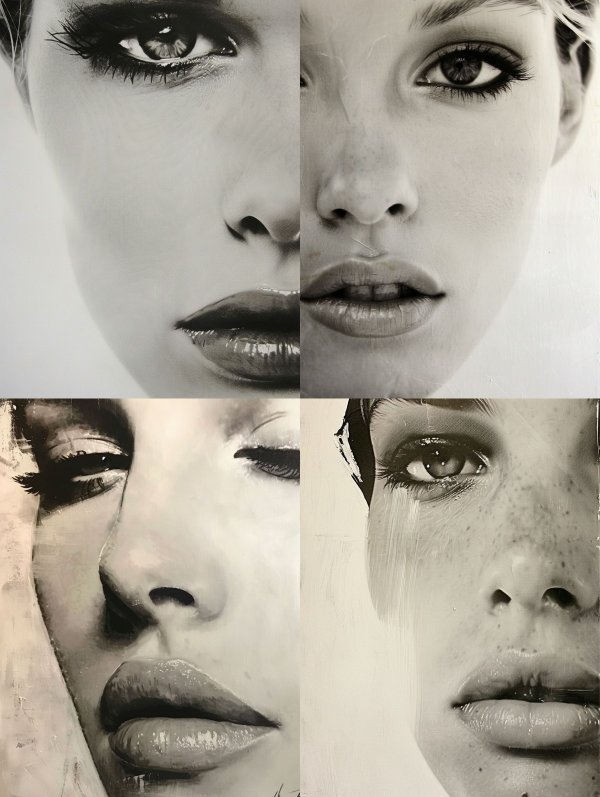 Noir Cinematic Portrait Collage