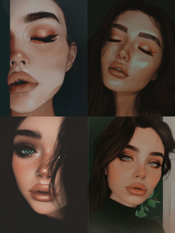 Ethereal Glow Digital Portrait Series