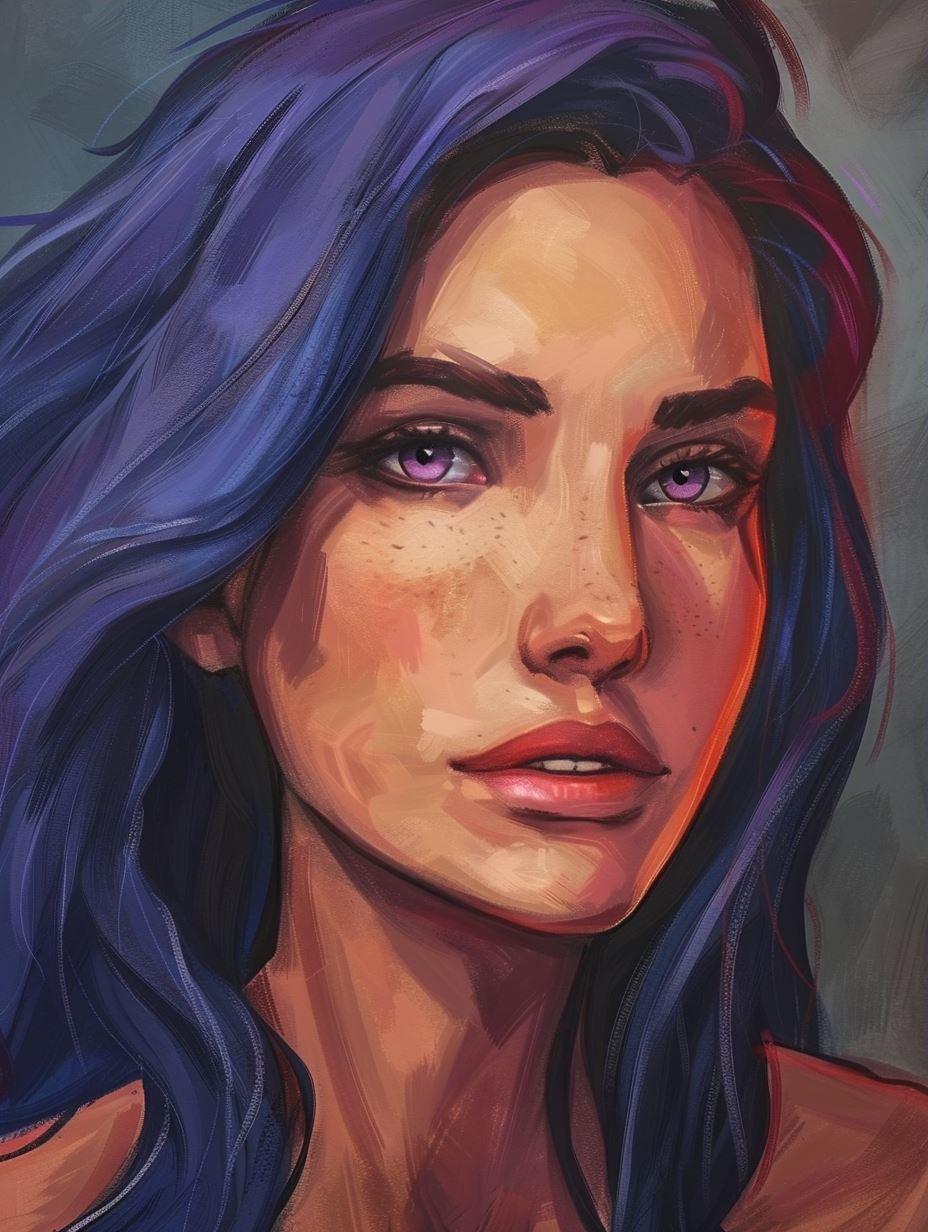 Ethereal Gaze in Painted Light - Image 3
