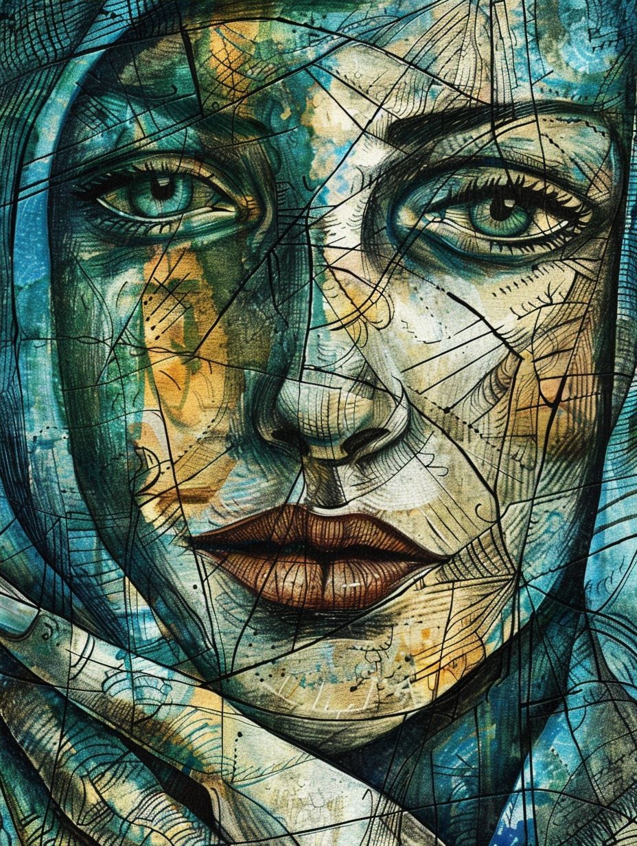 Fragmented Soul in Teal Hues - Image 4