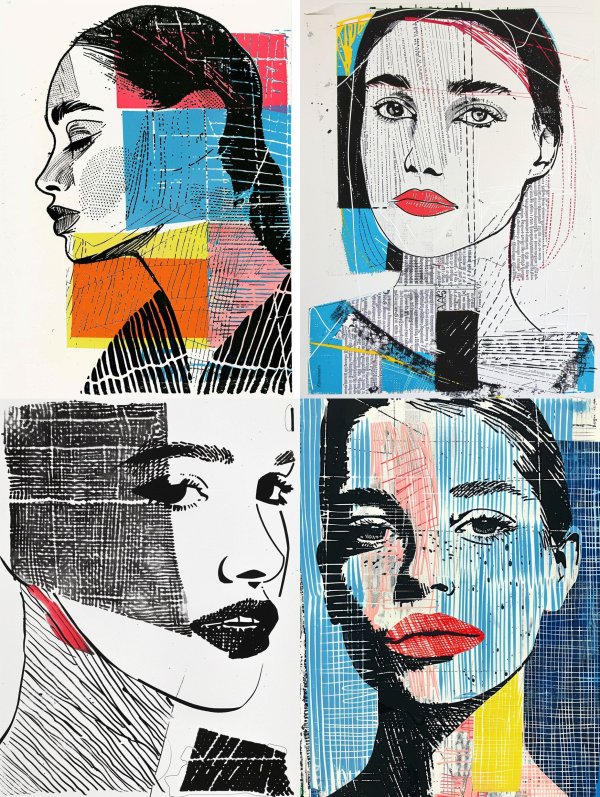 Prismatic Portraits in Modern Graphic Style