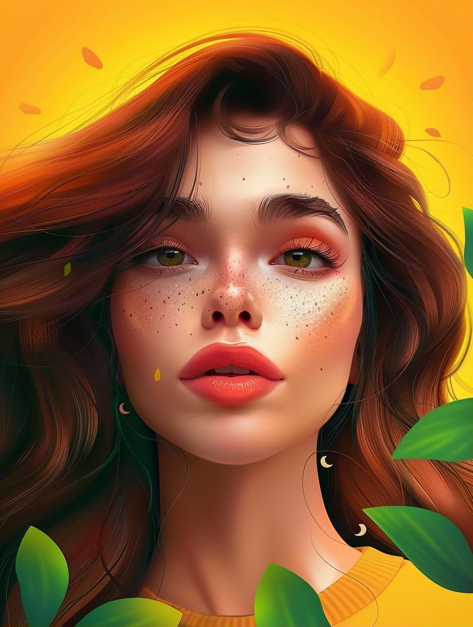 Golden Glow Digital Portrait Collection - Image 1