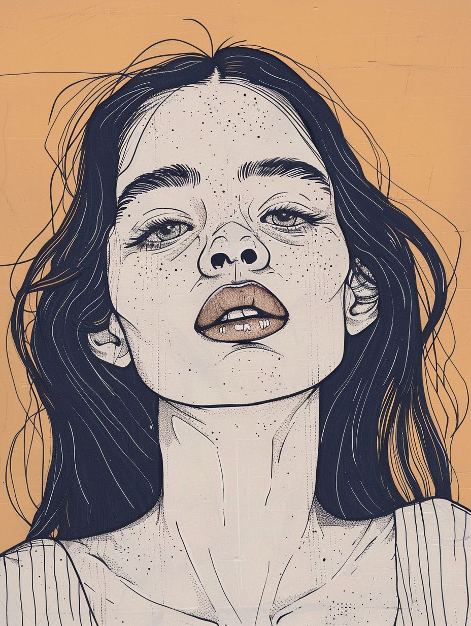 Sun-Kissed Ink Portrait - Image 3