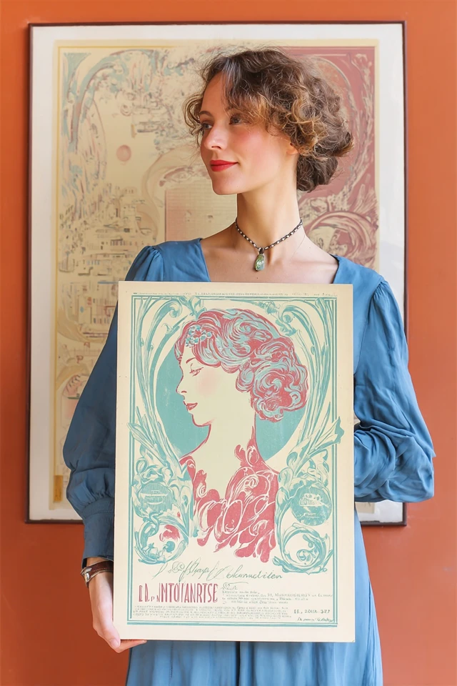 Vintage Art Nouveau Elegance - Image 1