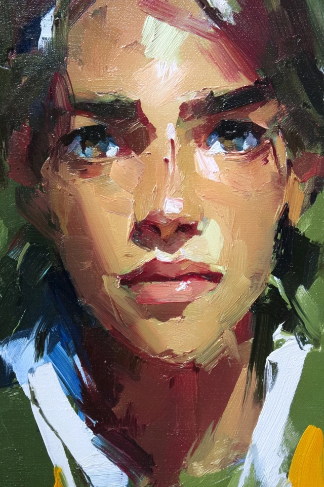 Vibrant Brushstrokes: A Study in Color - Image 1