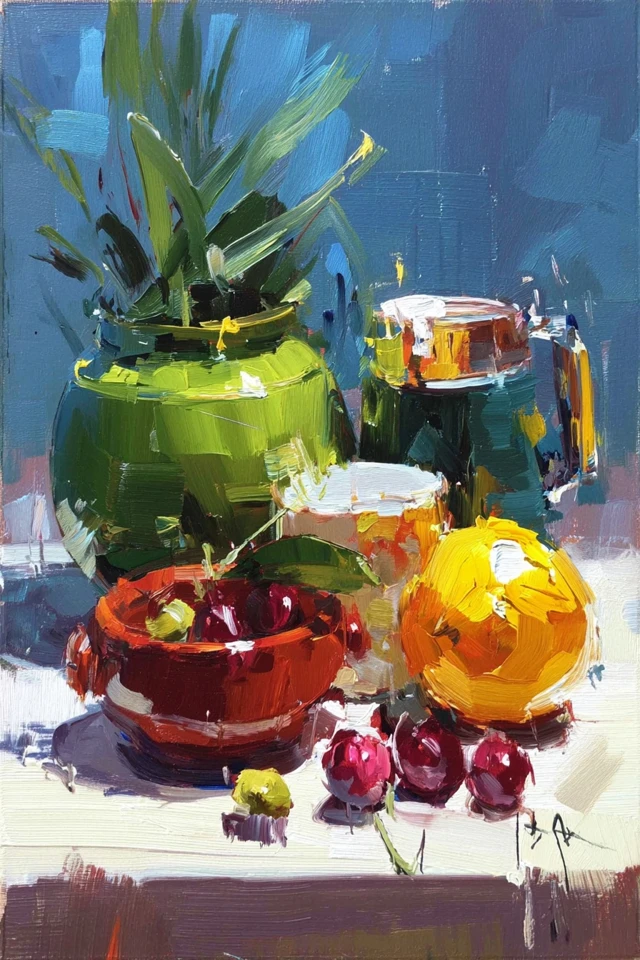 Vibrant Brushstrokes: A Study in Color - Image 3