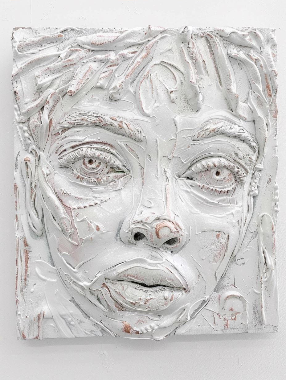 Ethereal Sculpted Plaster Portraits - Image 4