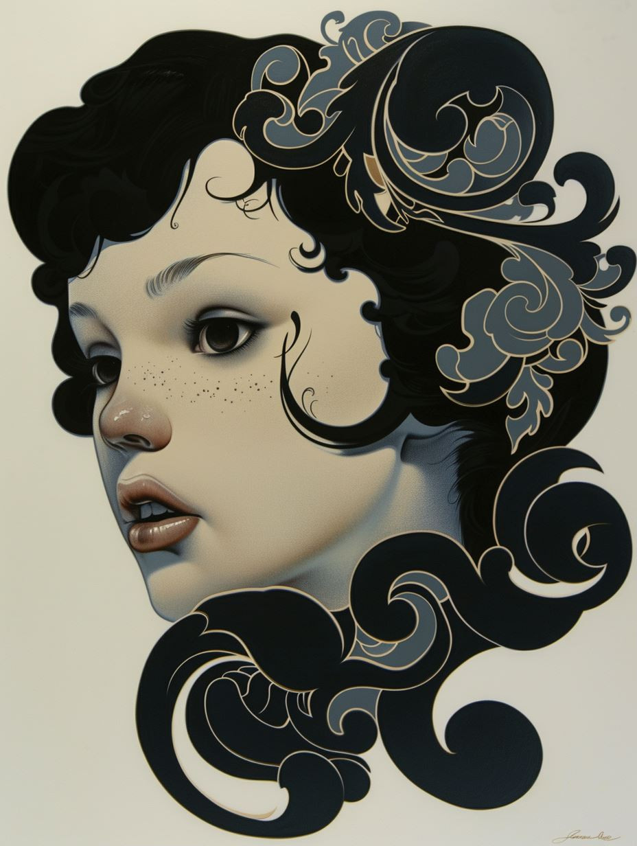 Ethereal Noir Art Nouveau Portraits - Image 1