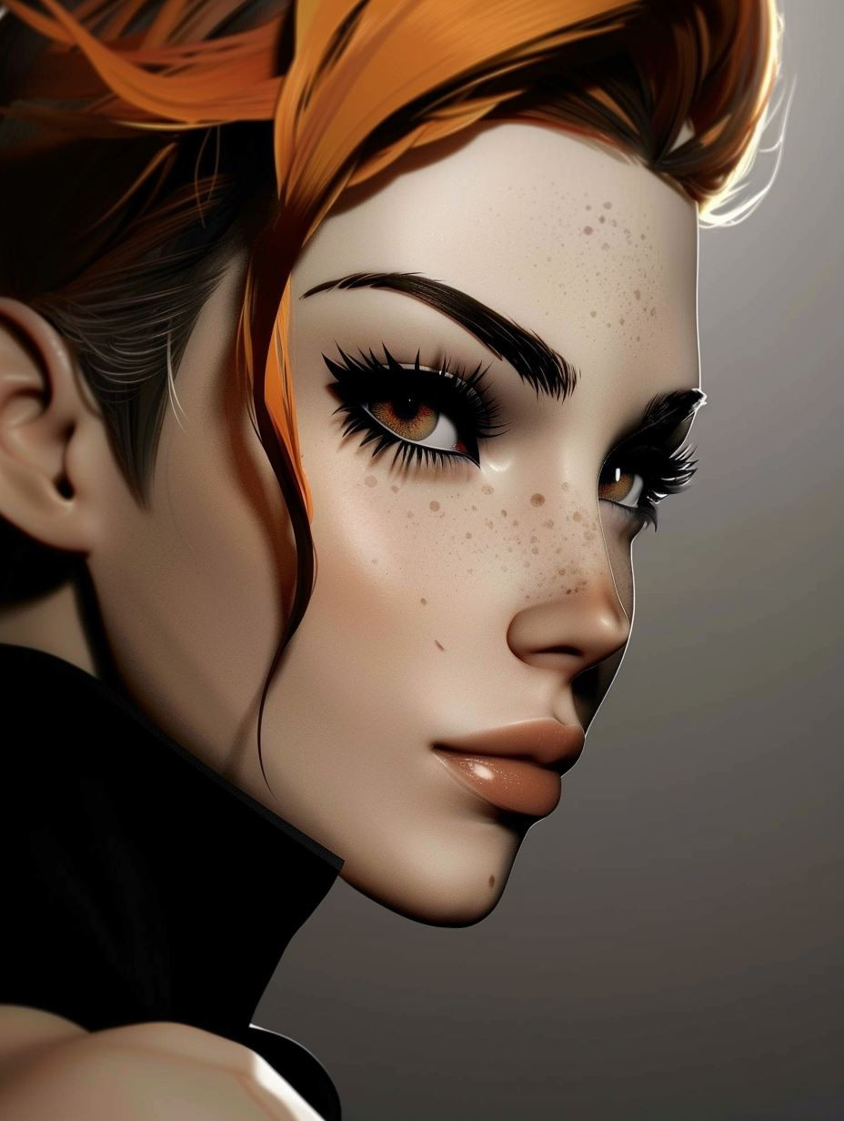 Copper Tresses and Freckled Glow - Image 1