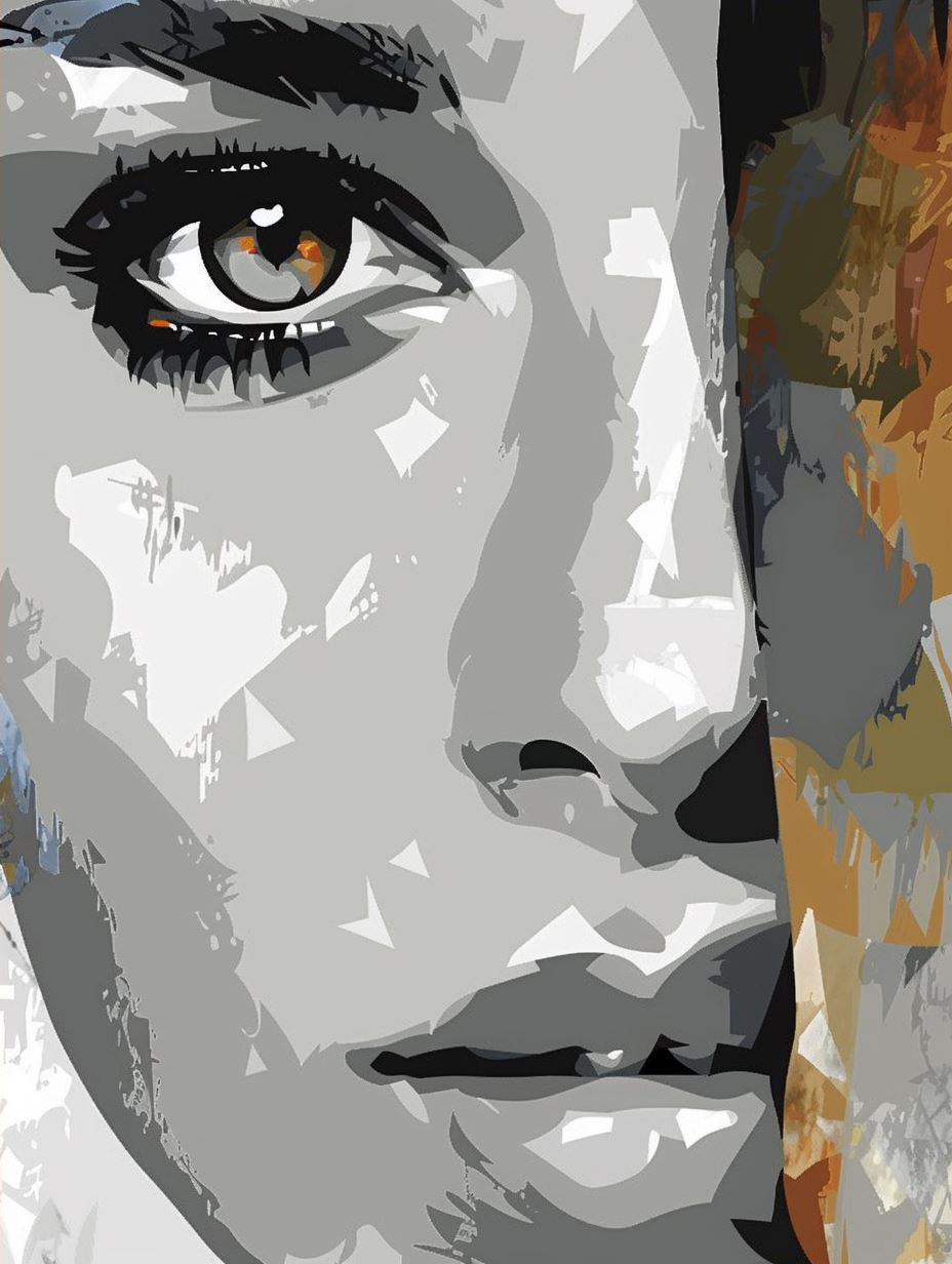 Fragmented Gaze in Earthy Tones - Image 2