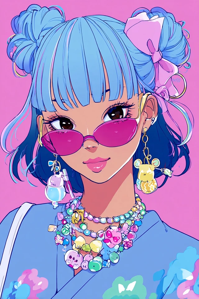 Neon Pastel Dreamscape Collage - Image 1