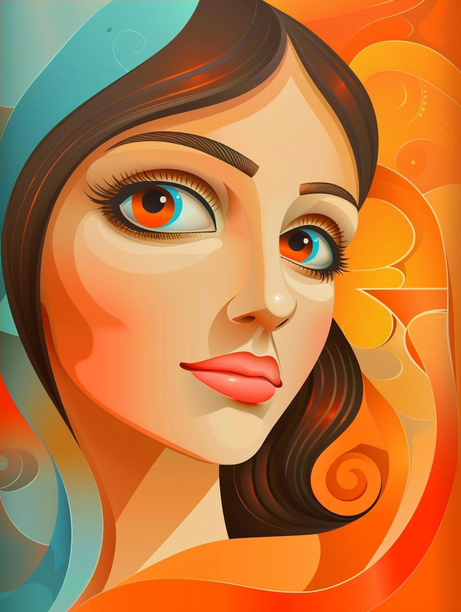 Ethereal Gaze in Digital Silk - Image 4