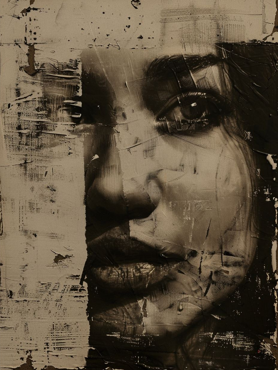 Rustic Sepia Textured Portrait - Image 2