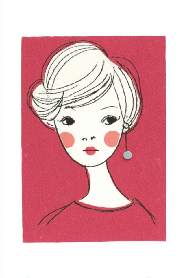 Crimson Chic Portrait - Image 1