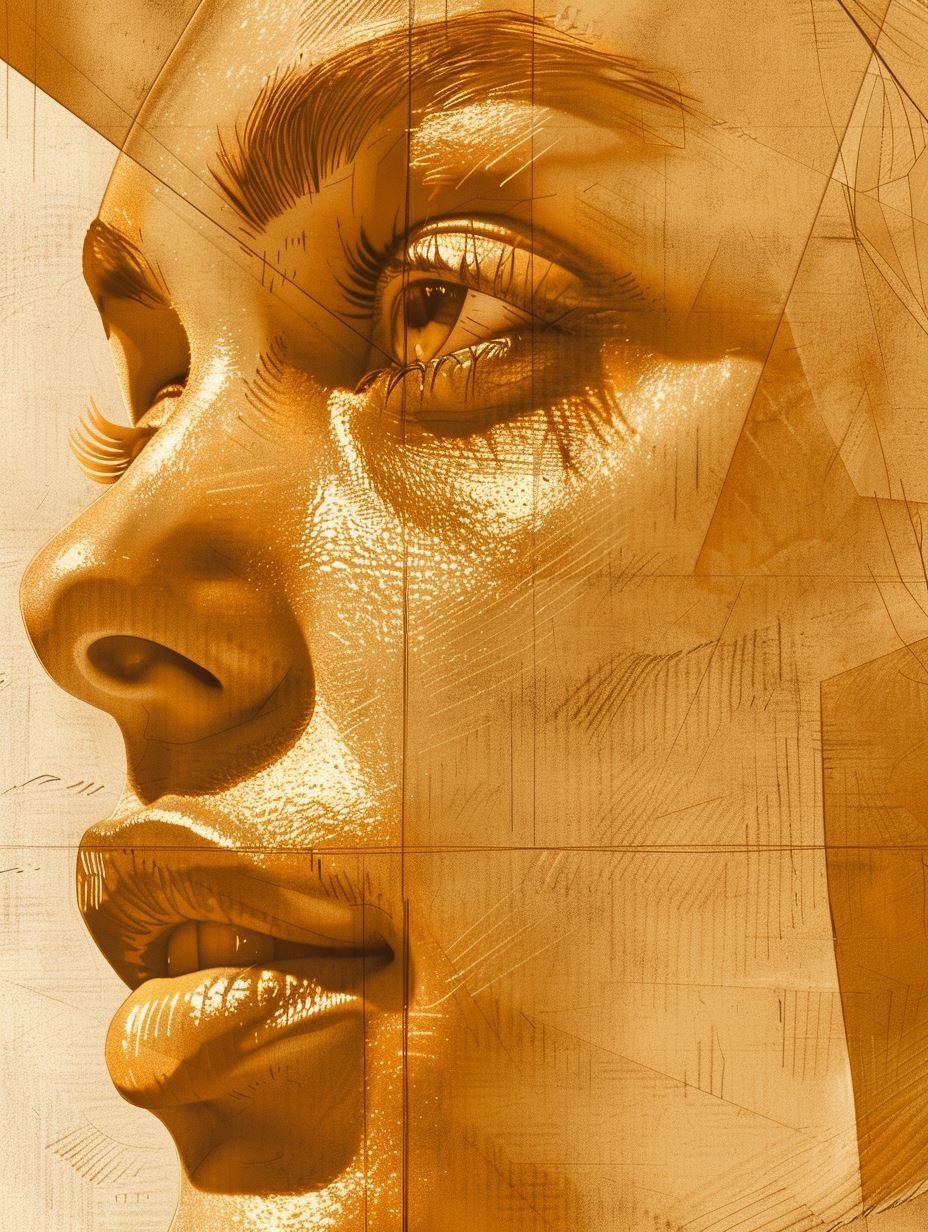 Golden Gilded Digital Portrait