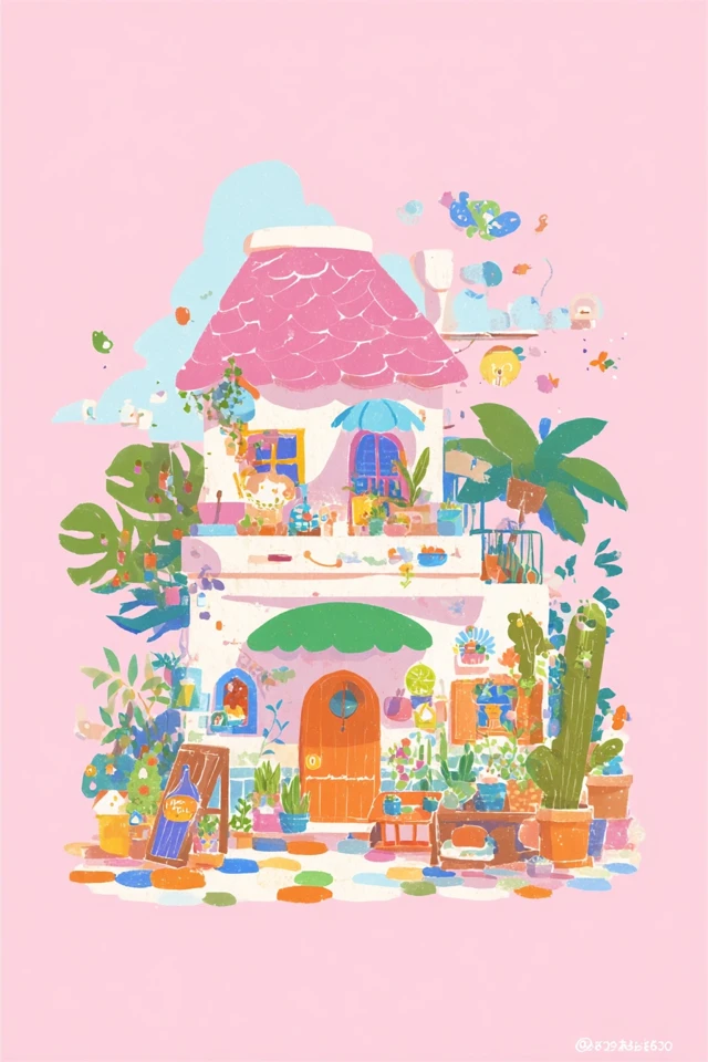 Whimsical Pastel Dreams Illustration Set - Image 6