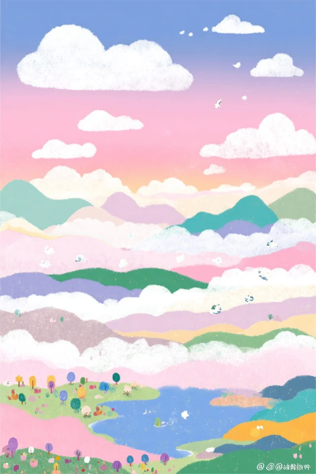 Whimsical Pastel Dreams Illustration Set - Image 2