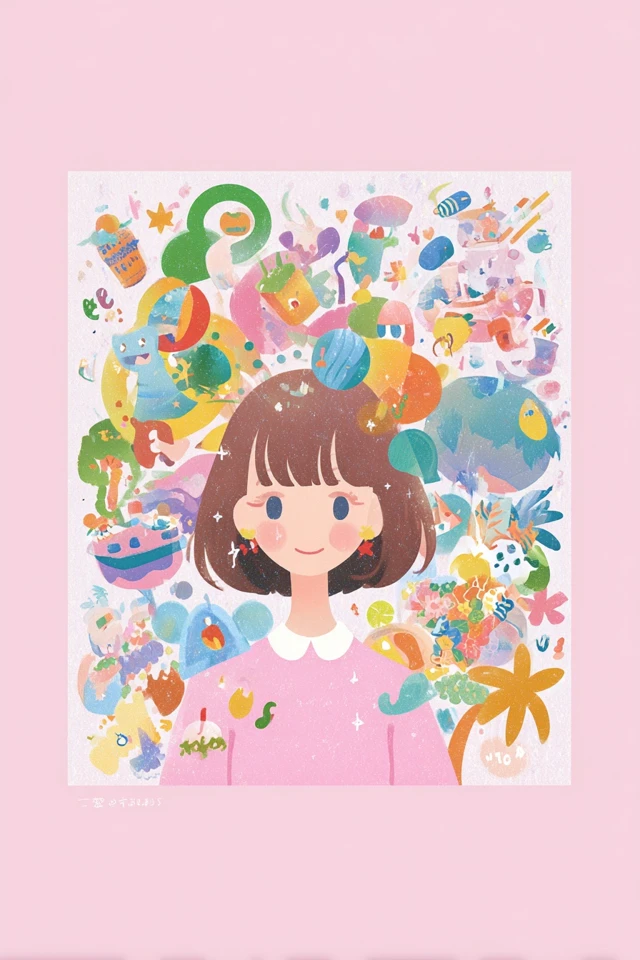 Whimsical Pastel Dreams Illustration Set - Image 1