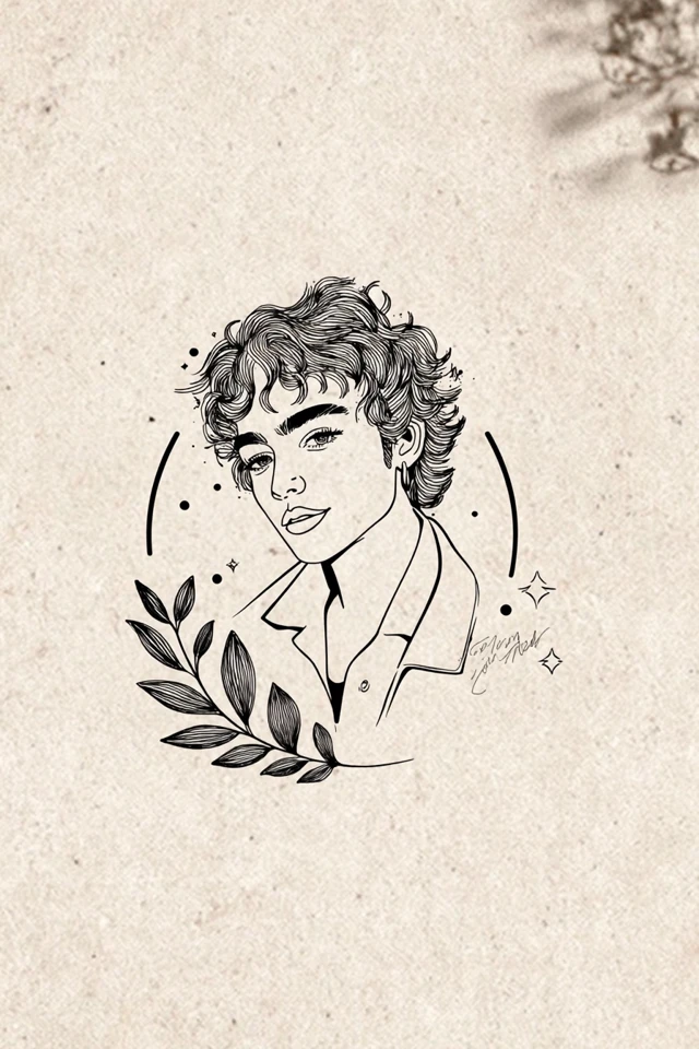 Vintage Aesthetic Line Art Collage - Image 1