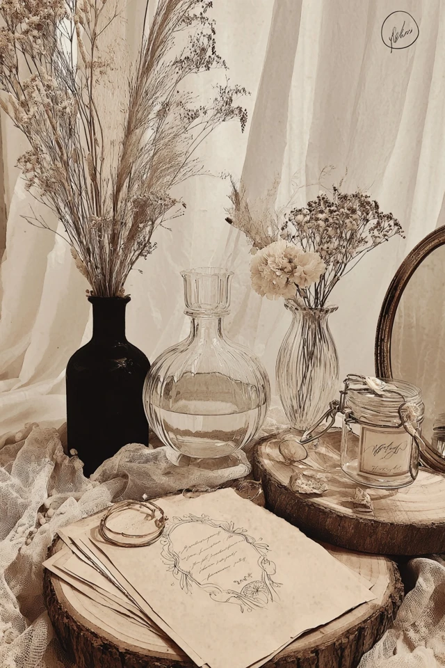 Vintage Aesthetic Line Art Collage - Image 3