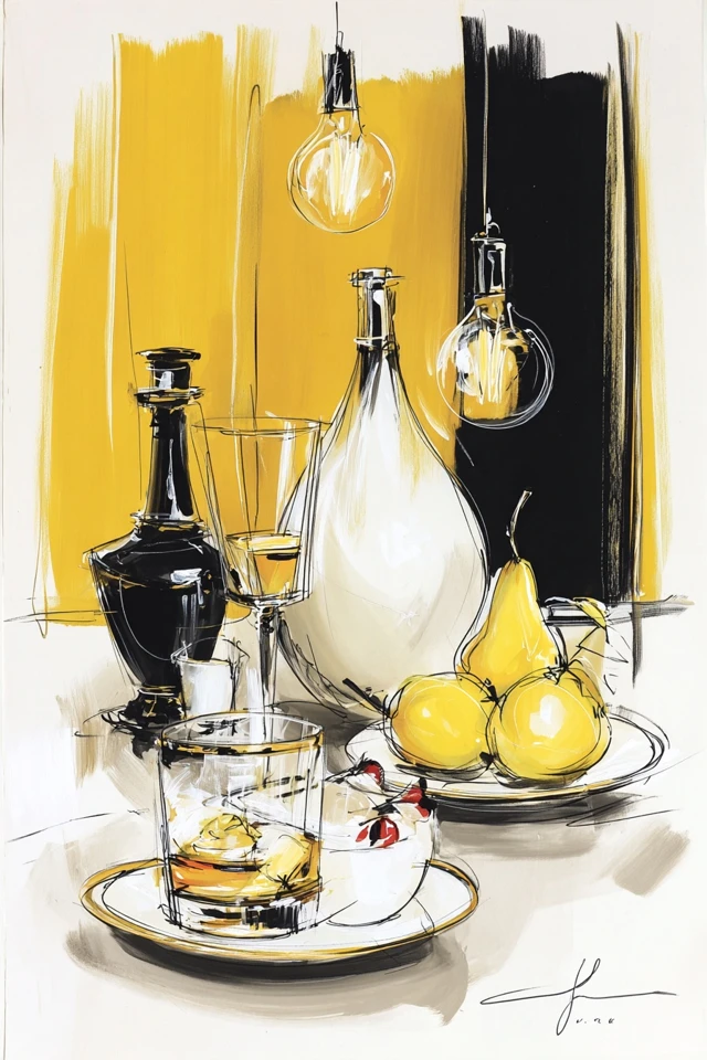 Golden Elegance Sketch - Image 3