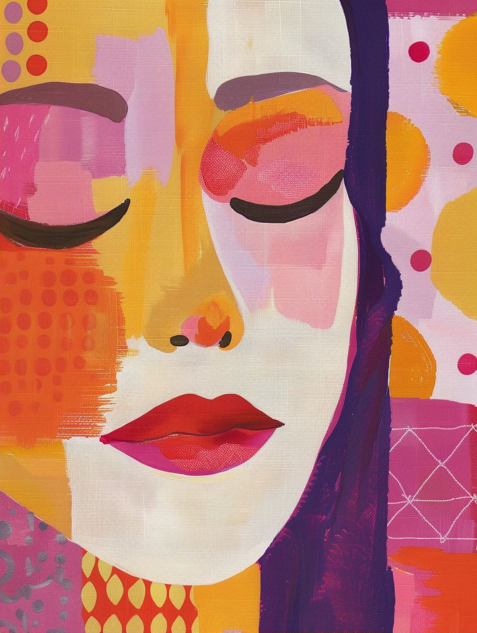 Vibrant Abstract Floral Portrait - Image 2